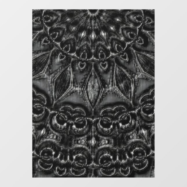 Charcoal Mandala  Window Cling (Sheet)