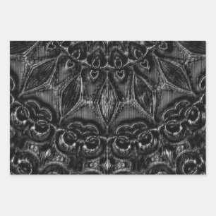 Charcoal Mandala Wrapping Paper Sheet