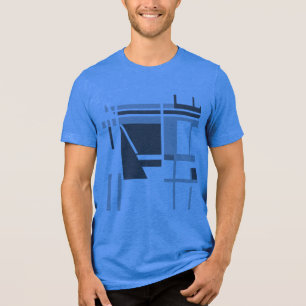 Charcoal Medium Grey MCM Style Geometric Abstract Tri-Blend Shirt