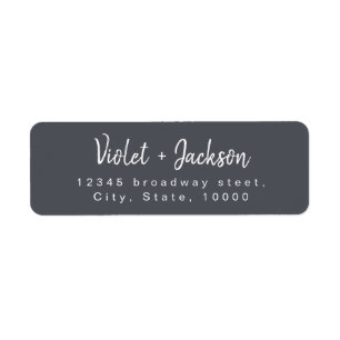 Charcoal minimalist handwritten script address