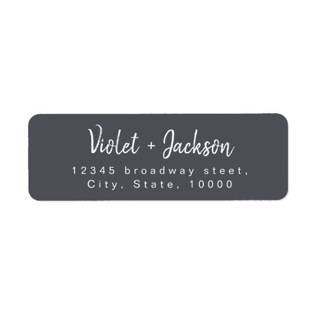 Charcoal minimalist handwritten script address (Front)