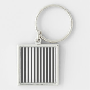 Charcoal Modern Stripes Keychain
