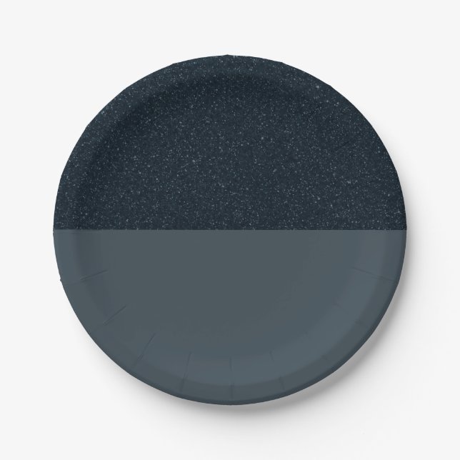 Charcoal Noise Half-Top Party Plate – Customizable (Front)