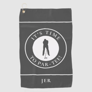 Charcoal Par TEE Time Golfer Name Custom Funny Golf Towel