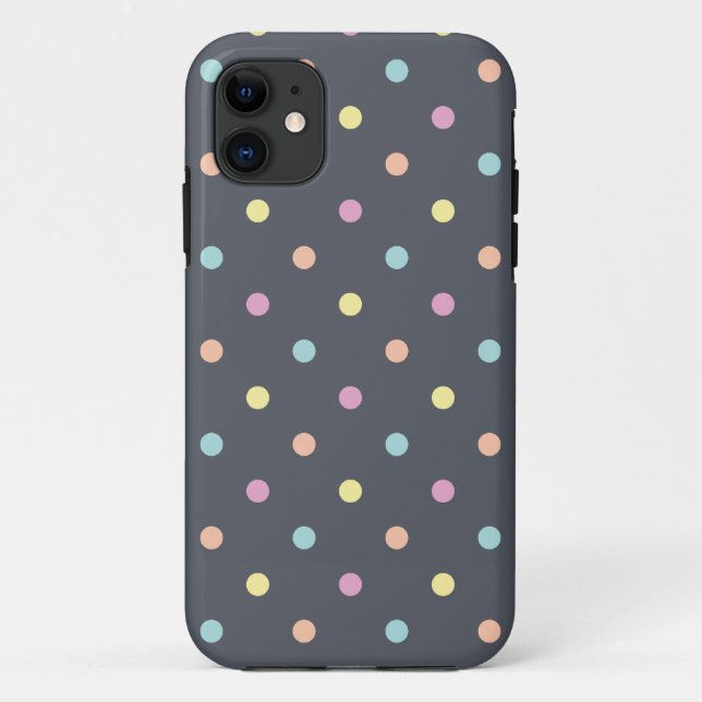 Charcoal Pastel Polka Dot Case-Mate iPhone Case (Back)