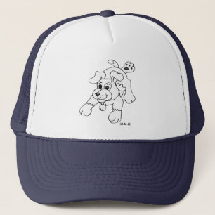 Charcoal Pencil Dog Trucker Hat