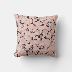charcoal pink gray abstract throw pillow