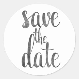 Charcoal save the date stickers