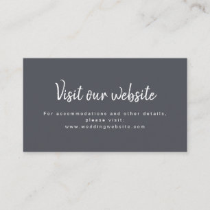 Charcoal simple script wedding website Insert card
