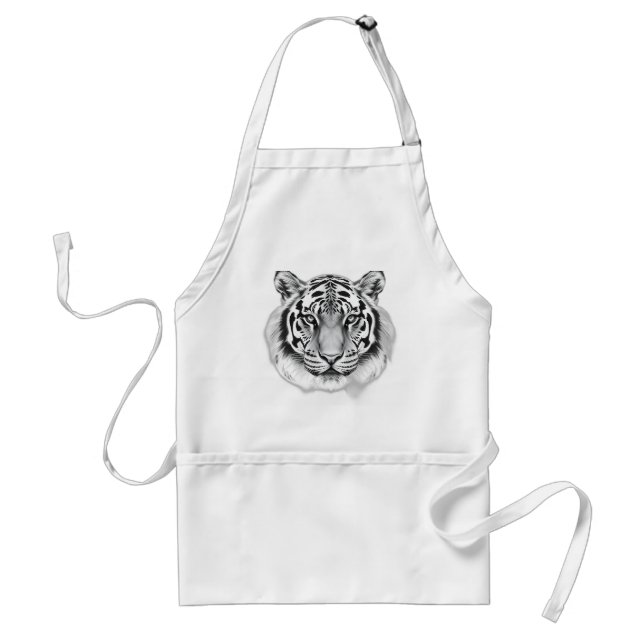 Charcoal Sketch of Tiger Face Standard Apron (Front)