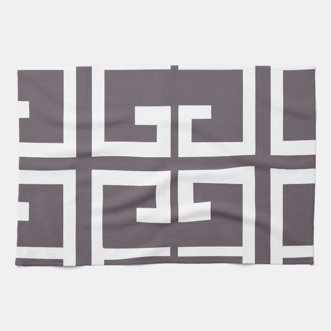 Charcoal Spanish Tile Kitchen Towel (Horizontal)