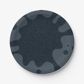 Charcoal Splash Custom Party Paper Plate