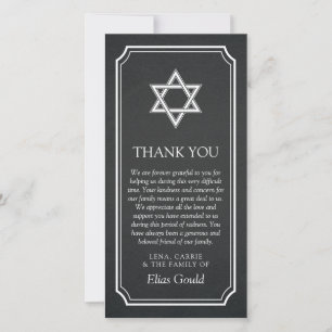 Charcoal Star of David Memorial Service Thank You