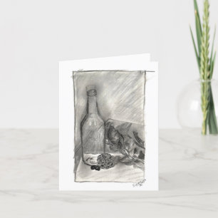 Charcoal Still Life Personalized Card