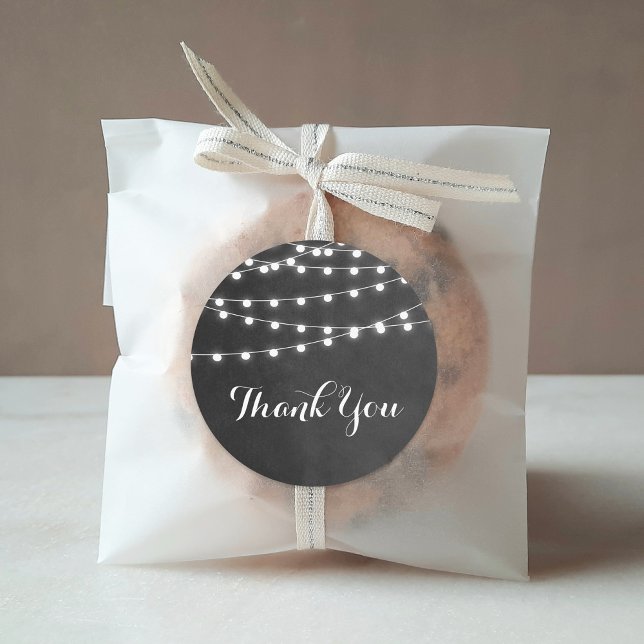 Charcoal String Lights Thank You Sticker (Creator Uploaded)