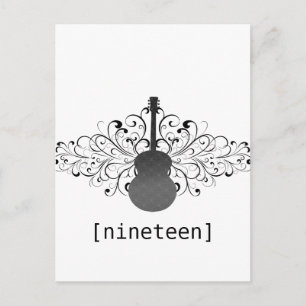 Charcoal Swirls Guitar Table Postcard