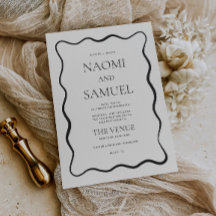 Charcoal Wavy Border Wedding