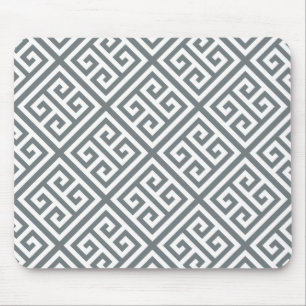 Charcoal White Med Greek Key Diag T Pattern #1 Mouse Pad