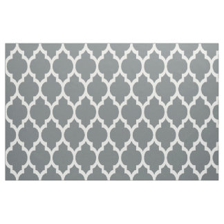 Charcoal White Moroccan Quatrefoil Pattern #4 Sz12 Fabric
