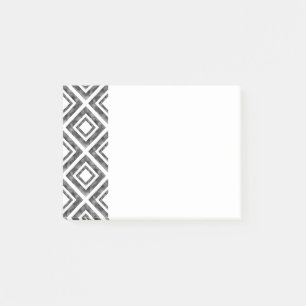 Charcoal White Watercolor Diamond Geometric Post-it Notes