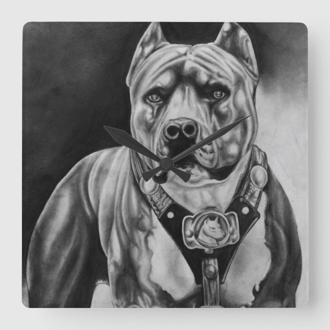 CHARCOIL PITBULL WALL CLOCK (Front)