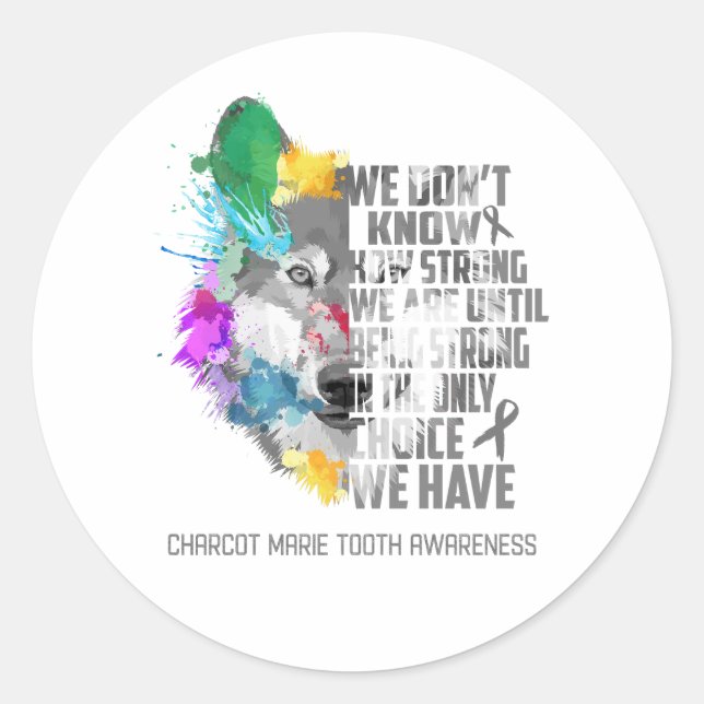 Charcot Marie Tooth Awareness Ribbon Support Gifts Classic Round Sticker (Front)