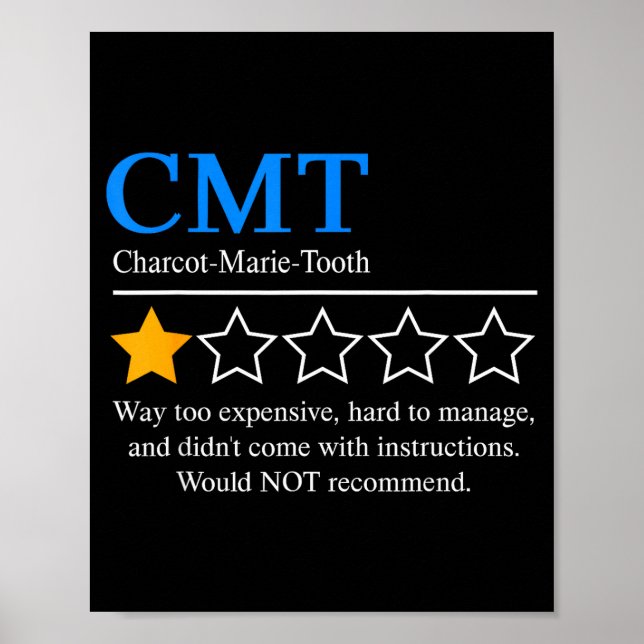 Charcot Marie Tooth Disease Awareness Cmt Not Reco Poster (Front)