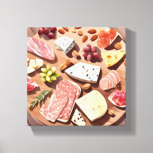 Charcuterie Board   Kitchen and Dining Cuisine Canvas Print