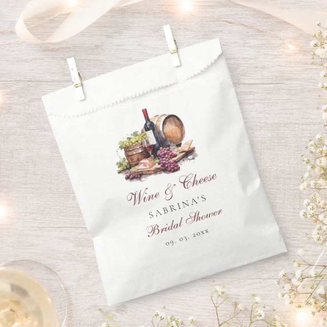 Charcuterie Board Wine & Cheese Bridal Shower Favour Bag (Clipped)