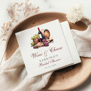Charcuterie Board Wine & Cheese Bridal Shower Napkin