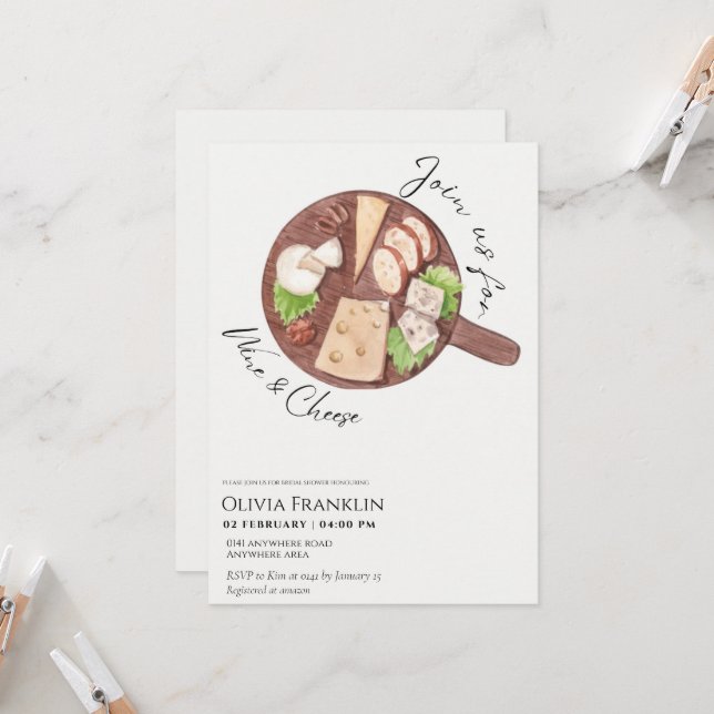 Charcuterie bridal shower invitation (Front/Back In Situ)
