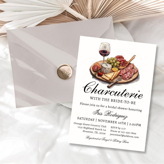 Charcuterie Bridal Shower Invitation Wine & Cheese (Creator Uploaded)
