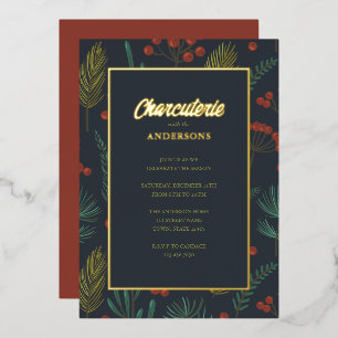Charcuterie Christmas Party  Foil Invitation