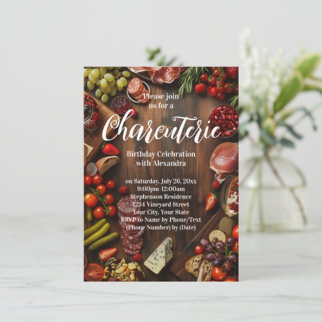 Charcuterie Girls Night Birthday Party or Social Invitation (Standing Front)