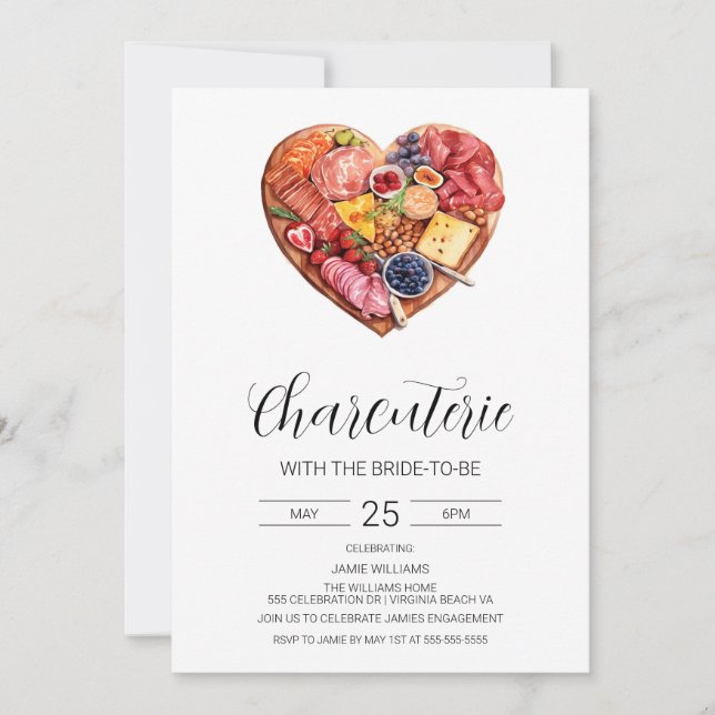 Charcuterie Invitation de la douche nuptiale (Devant)