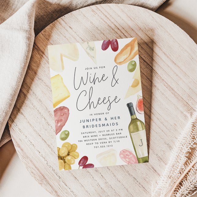 Charcuterie Wine & Cheese Bridesmaids Brunch Invitation (Creator Uploaded)