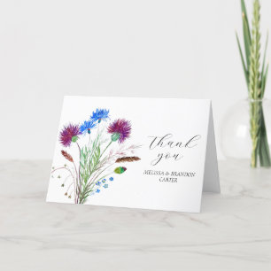 Chardon violet écossais Floral Mariage Merci