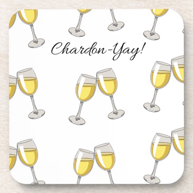 Chardon-Yay! white wineglasses Coaster (Front)