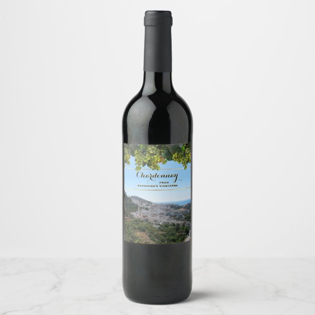 Chardonnay (customizable) wine label (Front)
