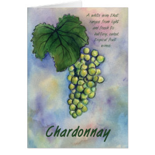 Chardonnay Wine Grapes & Description Card
