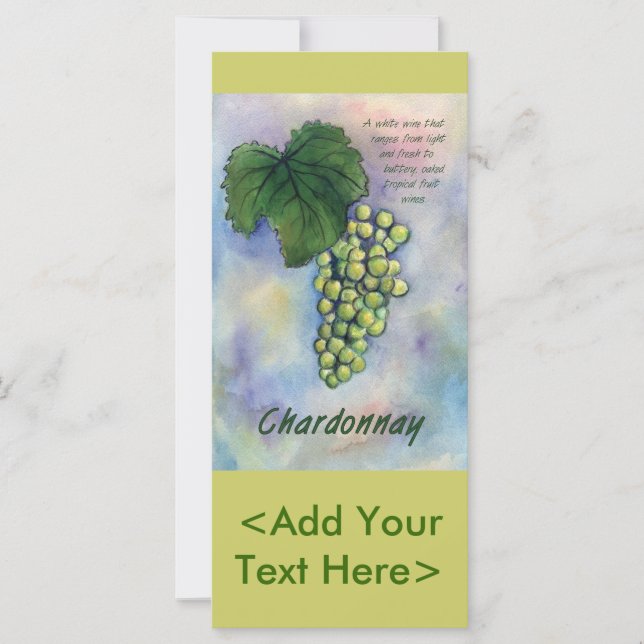 Chardonnay Wine Grapes & Description Rack Card (Front)