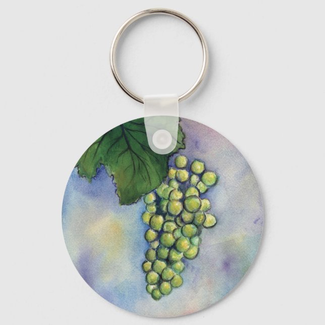 Chardonnay Wine Grapes Keychain (Front)