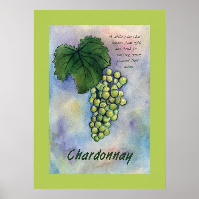 Chardonnay Wine Grapes Poster (Front)