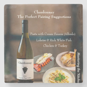 Chardonnay Wine Lovers Kitchen Gift Stone Coaster
