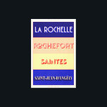 Charente Maritime Art Deco Poster Style Design Canvas Print<br><div class="desc">Nouvelle Aquitaine poster style design. This chic Art Deco Poster design sports famous places from the South West of France; perfect for those who want to show off their love for this region. From t-shirts to homewares and accessories, there's something for everyone - so why not treat yourself today and...</div>
