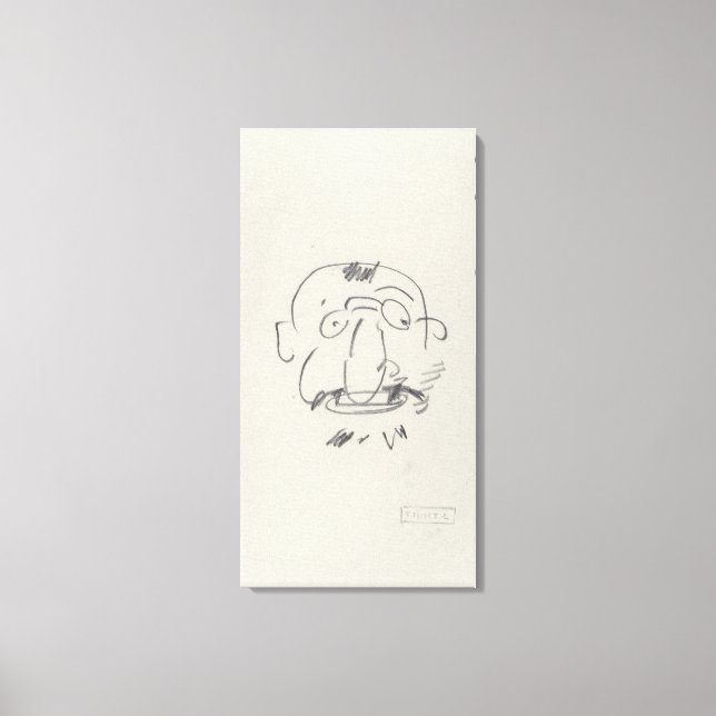 Charge de Lautrec par Lui-Meme (pencil on paper) Canvas Print (Front)