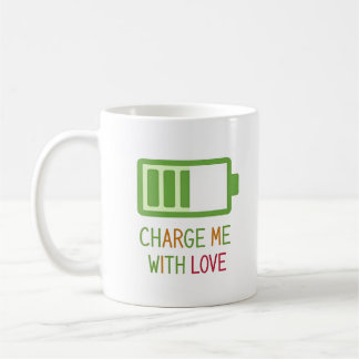 Charge Me with Love Battery Icon for Couples Coffee Mug