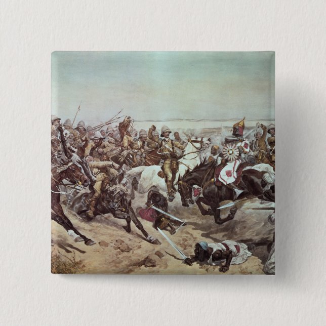 Charge of the 21st Lancers at Omdurman 2 Inch Square Button (Front)