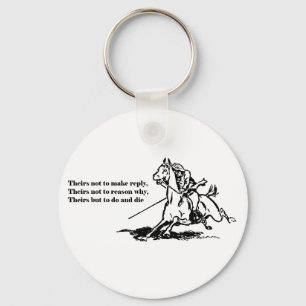 Charge of the Light Brigade Quote Illustration Keychain