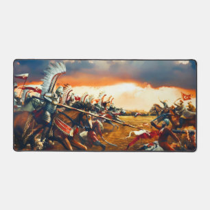 Charge of the Winged Hussars at Vienna Desk Mat